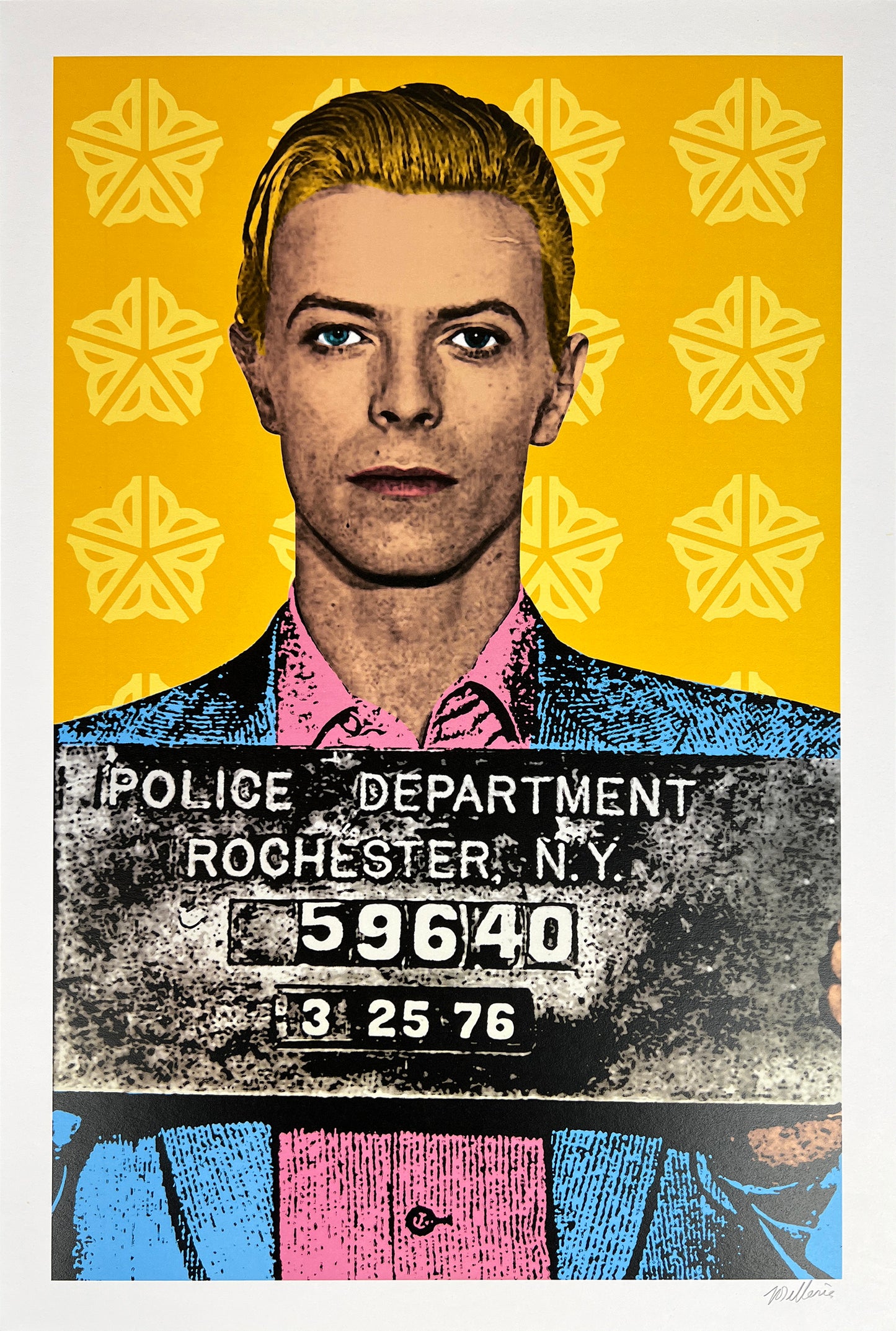 David Bowie Mugshot Print - Yellow