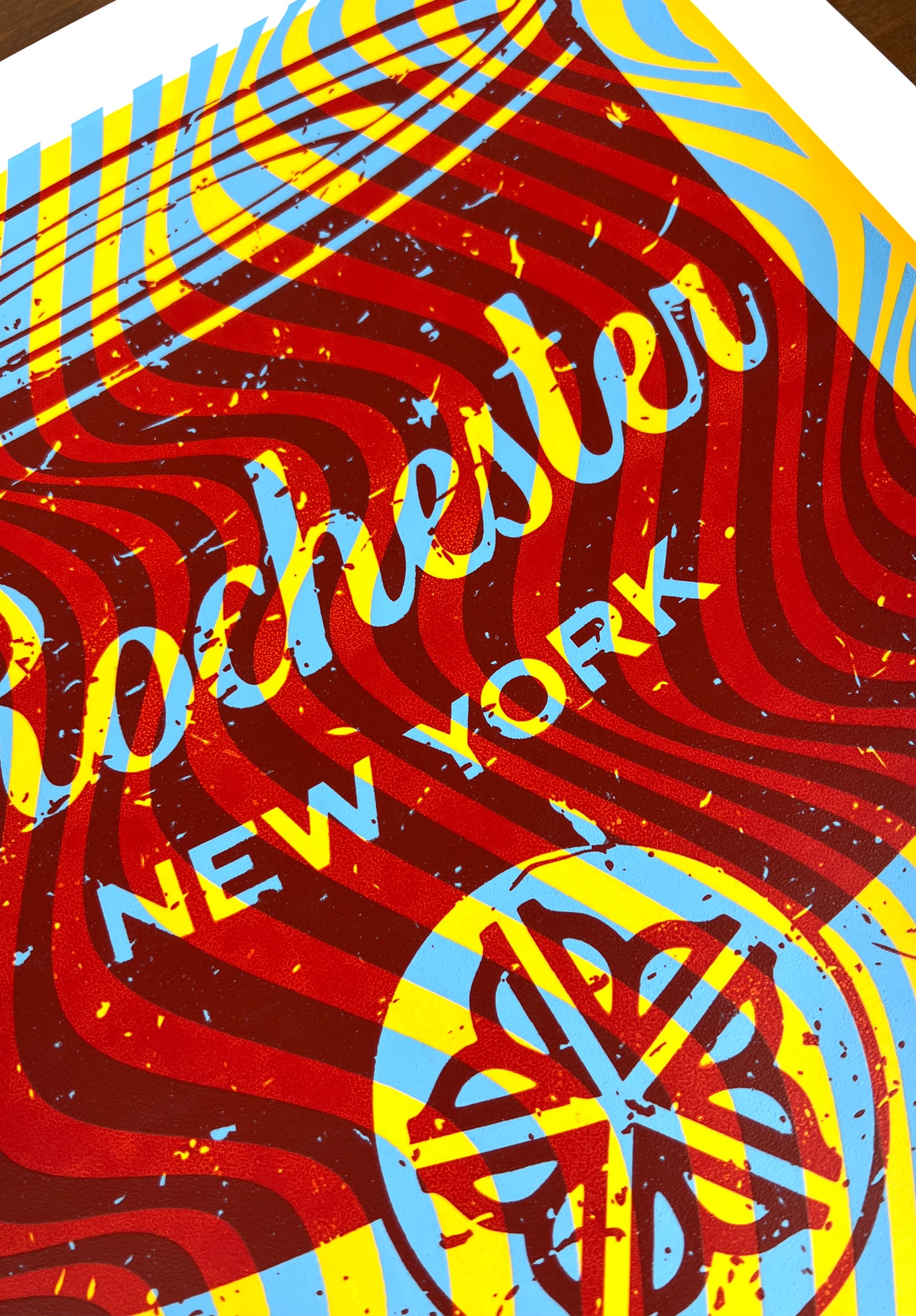 Can of Worms Screen Print (Trippy Blue & Yellow Waves)