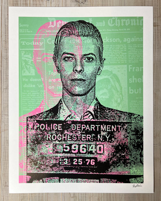 Bowie Mugshot Print