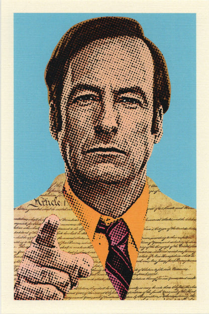 Saul Goodman postcard from Better Call Saul TV series