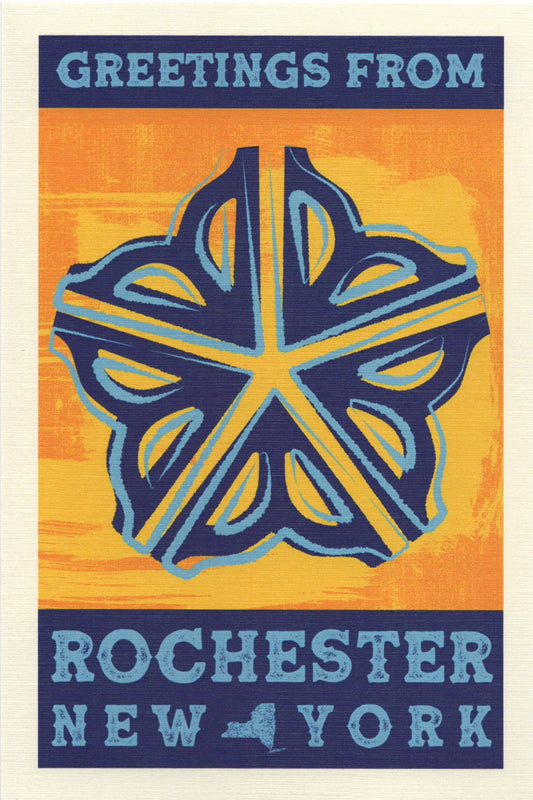 Greetings From Rochester (Yellow Background) Postcard
