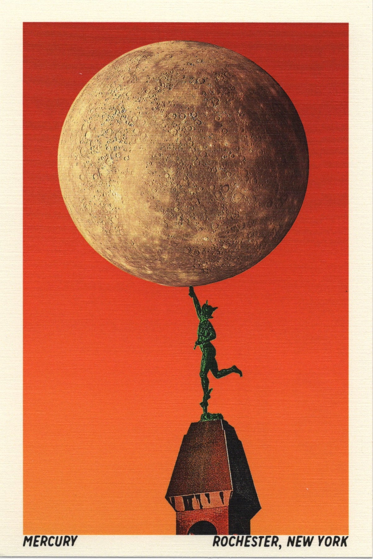 Rochester Mercury Statue Postcard